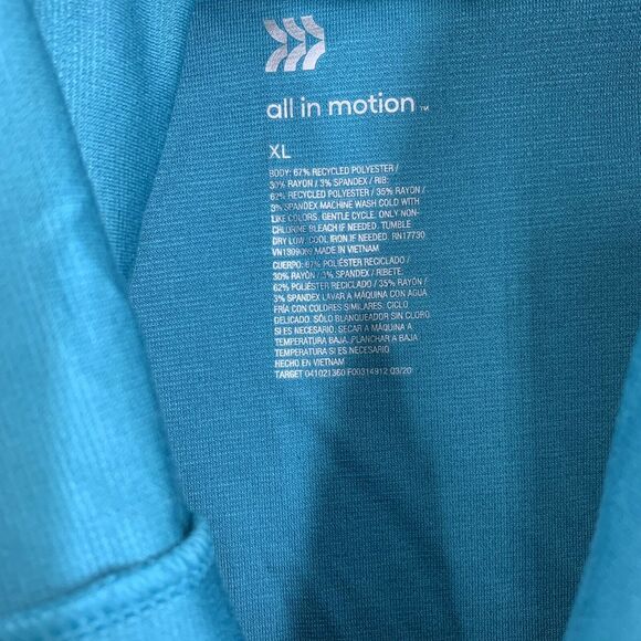All in Motion Men's Ponte Crew Neck Sweatshirt Turquoise Blue Size XL NWT - Picture 6 of 8